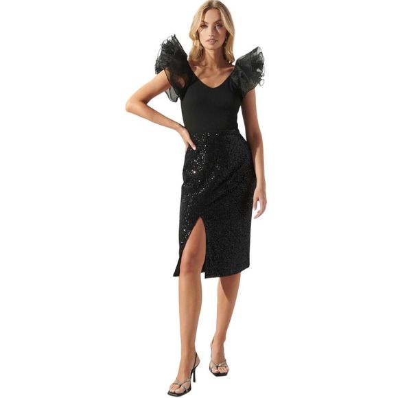 SugarLips Friday Nights Midi Sequin Skirt - Picture 4 of 12